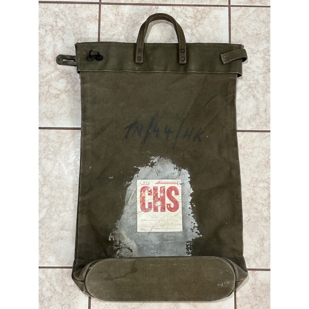 US Army WW2 Mail Bag Olive Drab Cotton Canvas Military Security Vintage Satchel